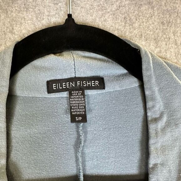 Eileen Fisher Womens Size Small Pullover Tunic Top Blue Gray V Neck Long Sleeve - Picture 2 of 7